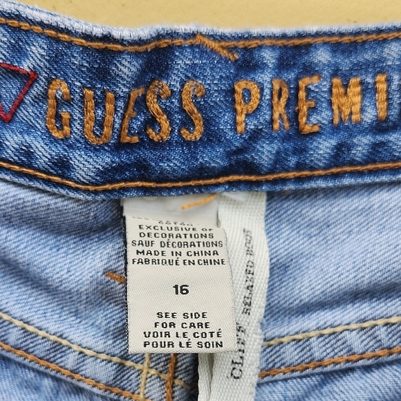 Y2k Relaxed Boot Vintage Guess Premiun Light Blue Denim Jeans 100% Cotton - Picture 6 of 10